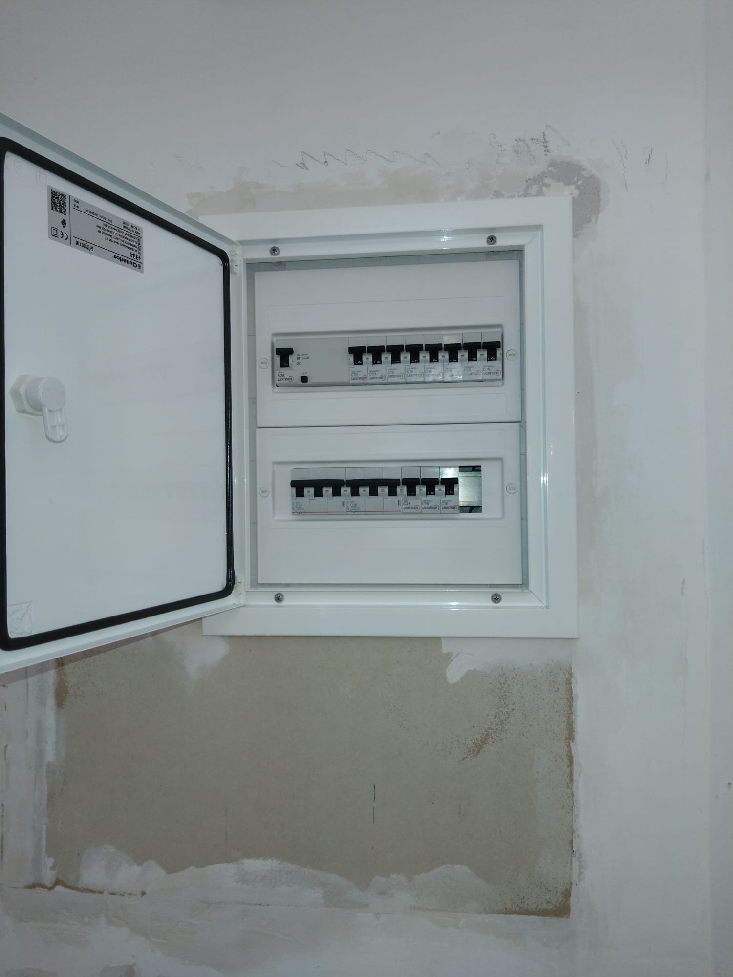 New circuit breakers installed in a consumer unit
